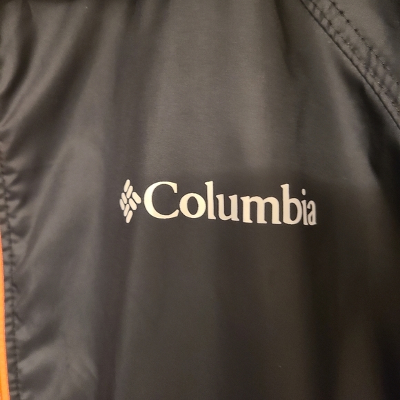 🆕️COLUMBIA LADIES WINDBREAKER JACKET W/HOOD BLACK & NEON ORANGE SMALL - Picture 4 of 13